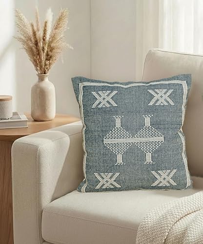 Indian Cotton Cushion Cover Sabra Kilim Pillow Cover Designer Decorative Sofa 18x18 Inche Handwoven Cushion Case for Farmhouse Home Decor Spring Decorative Pillow (Pattern 10) - color: Pattern 10
