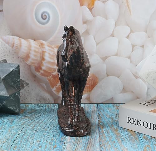 Hymmah Hourse Statue Home Decor Rustic Home Decorations for Living Room, Boho Sculpture Resin Animal Collectible Figurines for Indoor Decor - style: brown hourse