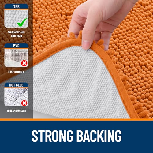 OLANLY Toilet Rugs U-Shaped 20x20, Soft Absorbent Chenille Contour Rugs - color: Clay, size: 20" X 20" Contour Rug