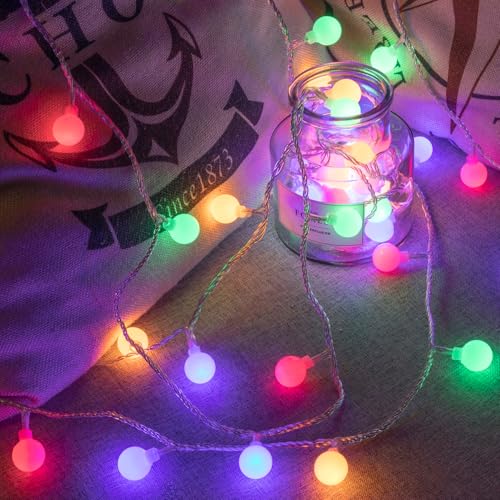 Ogrmar 49FT 100 LED Globe Ball String Lights 8 Modes with Remote Multicolor - color: Multicolor
