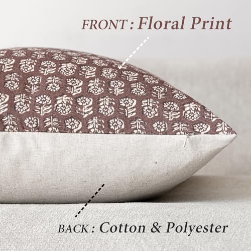 Foindtower Decorative Floral Print Throw Pillow Covers 18×18 Inch,Wine Red - color: Withered Rose, size: 18" x 18" (Pack of 2)