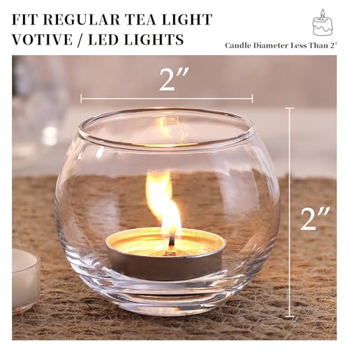 Volens 24PCS Clear Votive Candle Holders for Table Centerpieces - color: Clear, size: 24 PACK