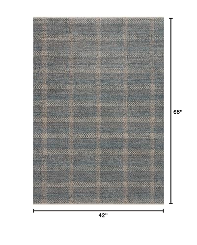 Loloi Angela Rose Ember Blue/Beige 3'-6" x 5'-6" Accent Rug - color: Blue / Beige, size: 3'6" x 5'6" (Rectangular)
