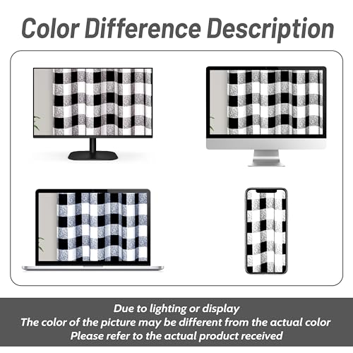 DriftAway Buffalo Plaid Blackout Curtains 1 Panel W50 x L120, Black - color: Black, size: 50"W x 120"L (Pack of 1)