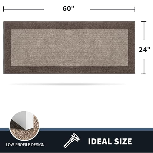 PURRUGS Hallway Runner Rug, 24" x 60", Beige & Grayish Brown - color: Beige & Grayish Brown, size: 24" X 60"