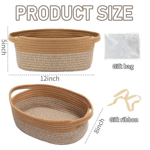 JMvicyroam Small Woven Basket, Empty Gift Basket, Jute&Brown/1 Pack - color: Jute&Brown, size: 1 Pack