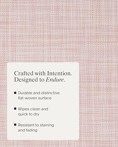 Chilewich Mini Basketweave Placemats, Round Woven Placemats Set of 4 - color: Blush, size: 15" Round