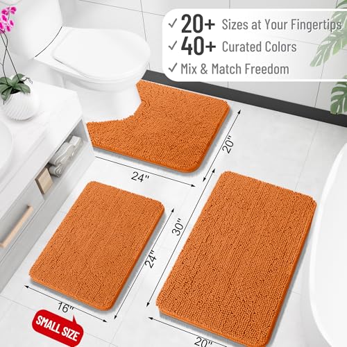 OLANLY Toilet Rugs U-Shaped 20x20, Soft Absorbent Chenille Contour Rugs - color: Clay, size: 20" X 20" Contour Rug