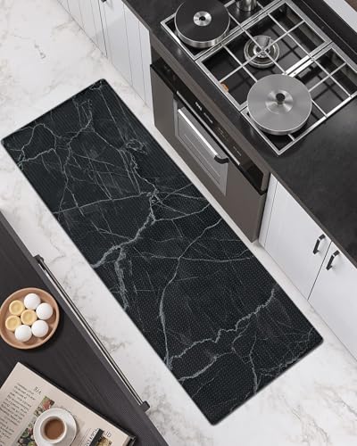 DEXI Kitchen Floor Mats Cushioned Anti Fatigue, 23x59 Black Marble - color: Black Marble, size: 59"L x 23"W x 0.4"Th