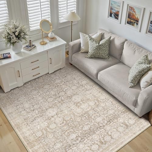 Beige 3x5 Area Rug Neutral Distressed Doormat - color: Accent | Beige, size: 3' x 5' (Rectangular)