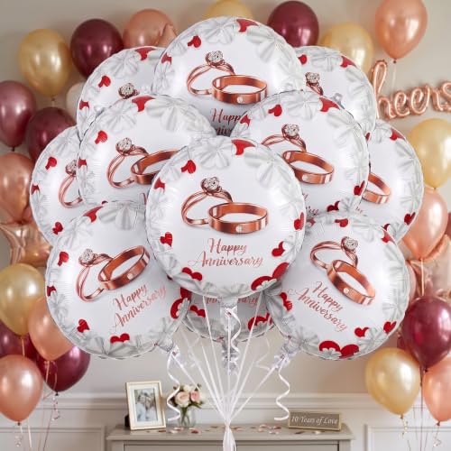 10PCS Happy Anniversary Party Balloons Decorations