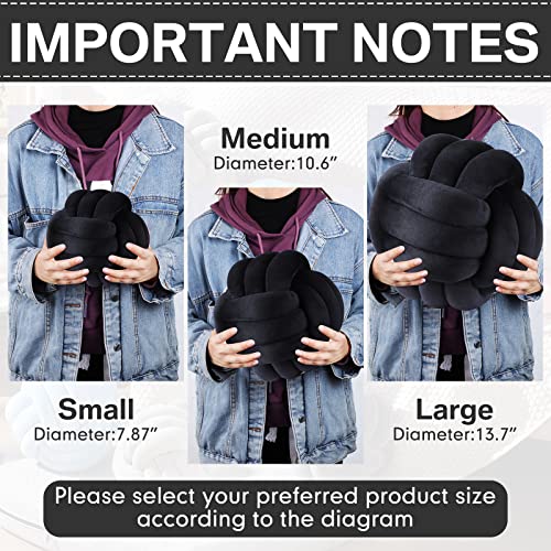 Namalu 7.87 Inches 2 Pcs Knot Pillow Decorative Throw Pillow, Black - color: Black, size: 7.87 Inches