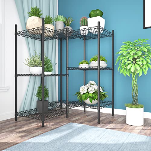 Xiofio 8-Tier Plant Stand for Indoor Outdoor,Multiple Plants Plant Rack,Adjustable Plant Stand Suitable for Bedroom Living Room Balcony Garden,Black