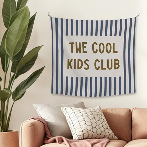 JMENGSSFL Vintage Kids Playroom Tapestry, the Cool Kids Club Tapestry Wall Hanging, Blue Striped Wall Decor Hanging Tapestries for Home Boys Girls Toddler Nursery Room Bedroom Playroom, 50x60 Inch - color: color07