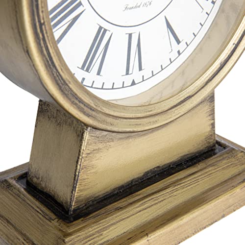 Creative Co-Op Decorative Metal Mantel Clock, Gold Finish - color: Gold Finish