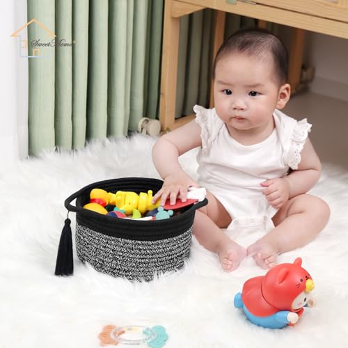 Small Gift Basket Empty to Fill, Gift Bag & Ribbon, Black Gray - color: Gray Black, size: 1 Pack