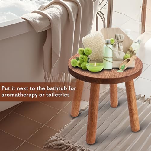 Solid Wooden Stool,Plant Stand,Step Stool,Light Walnut,9.3" H - color: Light Walnut, size: 9.3inch