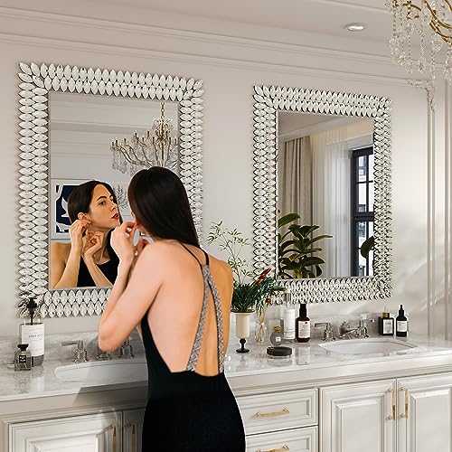 Kelly Miller 30"x40" Jeweled Luxury Rectangle Decorative Wall Mirror - size: 40"L x 30"W