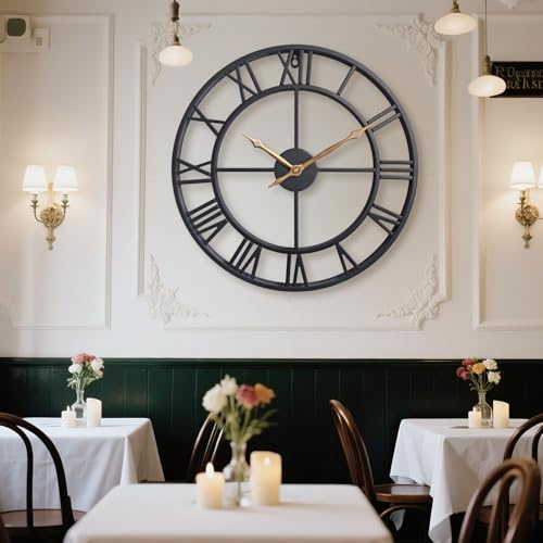 36 Inch Extra Giant Oversized Roman Numerals Large Wall Clocks - color: Black, size: 36 inch