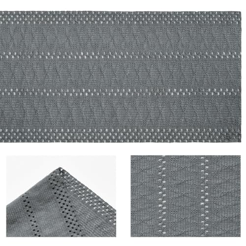 Artoid Mode Dark Grey Woven Farmhouse Hollow Table Runner 12x36 Inch - color: Dark Grey, size: 12" x 36", Table Runner