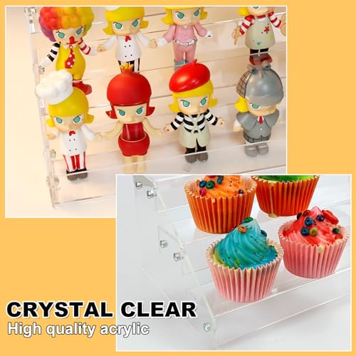 12in 4 Tier Acrylic Riser, Clear Display Organizer, Cupcake Stand & Shelves