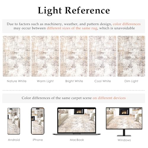6x9 Beige Grey Abstract Area Rug - color: Beige/Grey, size: 6' x 9' (Rectangular)