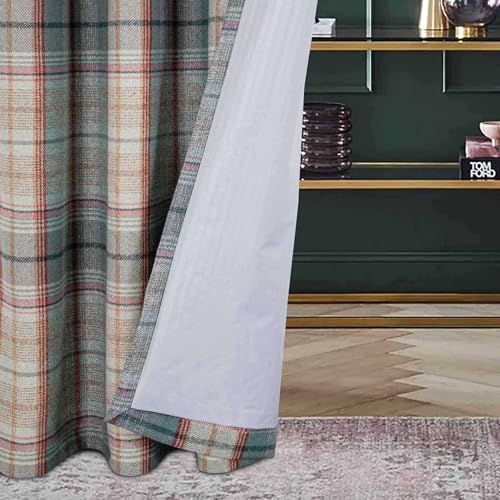always4u Plaid Tartan Curtains for Living Room Bedroom Check Curtains Grommet Window Treatments 2 Panels Blue Pink 45 * 84 Inches - color: Blue/Pink, size: 45"W x 84"L (Pack of 2)
