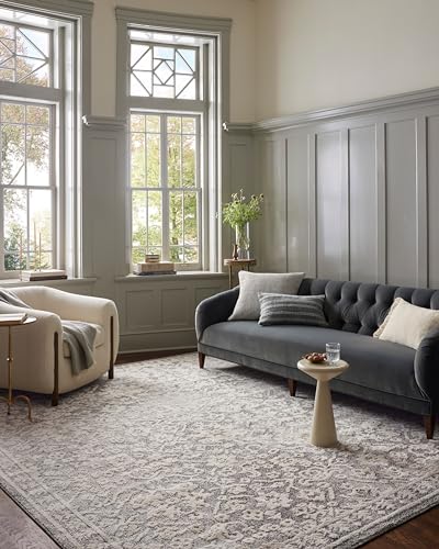 Loloi Magnolia Home Gigi Grey/Ivory 2'-7" x 10'-0" Runner Rug - color: Grey / Ivory, size: 2'7" x 10' (Rectangular)