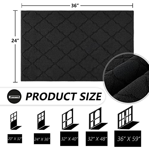 Timo Indoor Door Mat 24" x 36", Dirt Trapper Door Mats, Black - color: Black, size: 24" x 36"