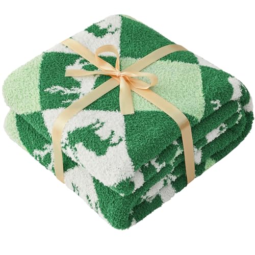 CYMULA Christmas Knit Throw Blanket - Super Soft Cozy Fuzzy Blankets for Couch, Sofa & Bed, Holiday Throw Blanket,60"x80" - color: Christmas Reindeer, size: Twin(60"x80")