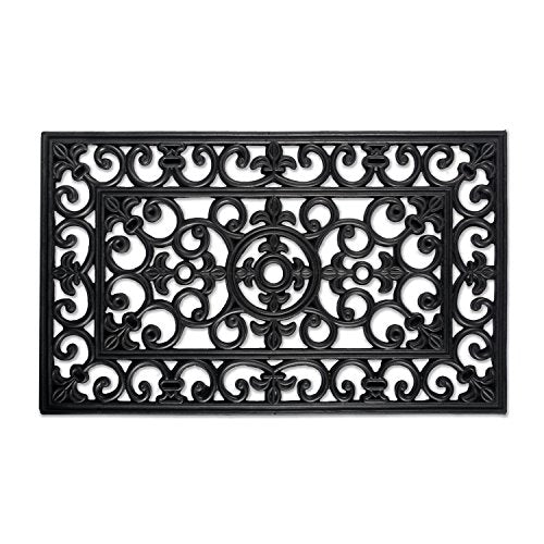 DII High Traffic All-Weather Rubber Doormat, 18x30, Scroll - color: Scroll, size: 1'6" x 2'6" (Rectangular)
