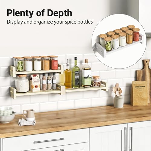 Solid Wood Floating Shelf, 16" Wall Shelf for Room, Rustic Poplar, 3 Pack - color: Poplar White, size: 16 inch
