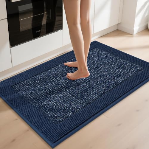BEQHAUSE Kitchen Rugs 32"x48", Non Slip Kitchen Floor Mats Washable, Blue - color: Blue, size: 32" X 48" (Rectangular)