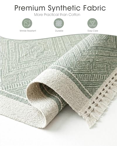 Placemats Set of 6, 13.8 x 17.7 Inch, Polyester, Jacquard Woven - color: Polyester-13.8 X 17.7inch-sage Green
