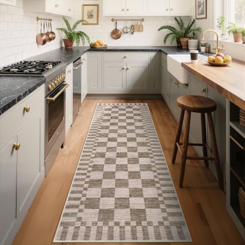 GarveeHome 2x5 Kitchen Runner Rug Non Slip Washable Runner Rug for Hallway - color: Brown, size: 2' x 5' (Rectangular)