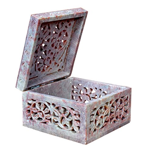 Hashcart Decorative Hand-carved Jewelry Box | Keepsake Box |Trinket Holder Watch Storage Box | Birthday, Anniversary, Housewarming Gifts For Women | office organizer | Home Decor
