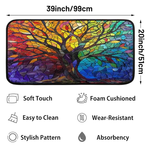 Tree of Life Kitchen Rug Non-Slip Indoor Carpet Absorbent Welcome Mat - color: A:a-2