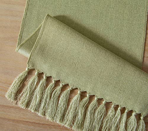 ZeeMart Sage Green Table Runners 36 Inches Long, Burlap Linen Style Rustic Farmhouse Table Runner, Small Short Boho Coffee Table Runner, 13x36 Inches, Light Sage Green - color: Classic Burlap/Light Sage Green, size: 36" x 13" (Rectangular)
