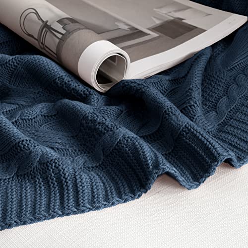 Aormenzy Knit Throw Blanket, Dark Slate Blue, 50" x 60" - color: Dark Slate Blue, size: 50" x 60"