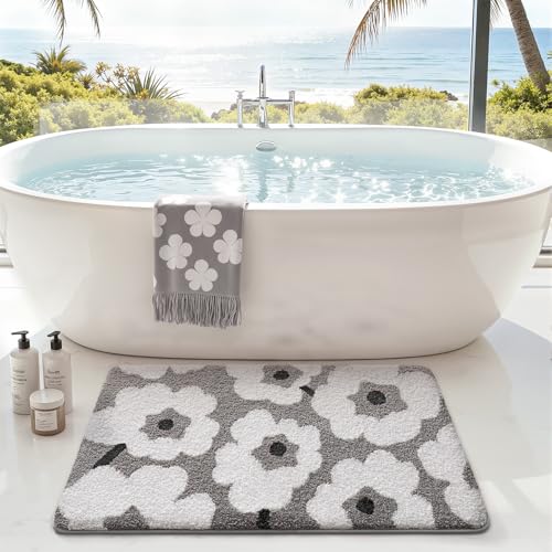 LUMI Bathroom Rug 24x36, Soft Absorbent Microfiber Bath Mat, Non Slip - color: Elegant Black, size: 24"x36"
