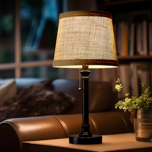 Oneach 19.5" Small Table Lamp for Bedroom - Bedside Lamps for Nightstand - color: Black-1