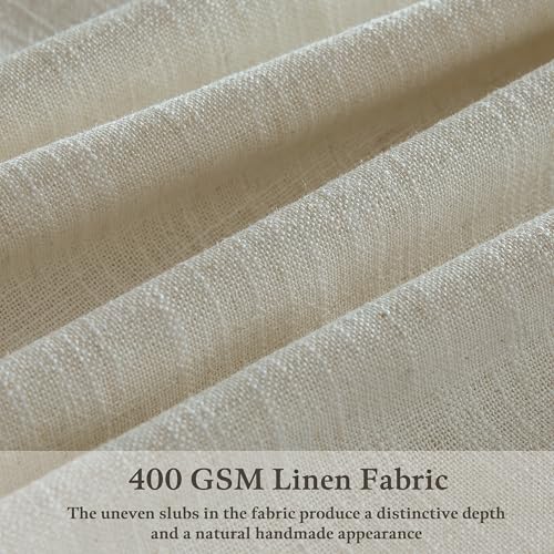 Semi Sheer Flax Linen Blend Pinch Pleat Beige Linen 72 Inch Curtains 50W - color: Linen, size: 50"W x 72"L (Pack of 2)