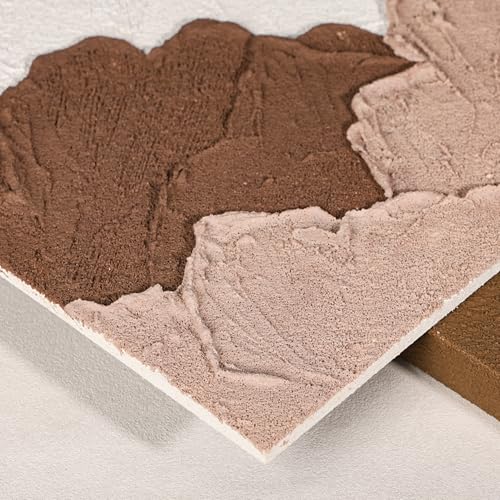 AMAATE 3D Textured Earth Tone Mountain Landscape Sandstone Framed Wall Art - color: snow mountain