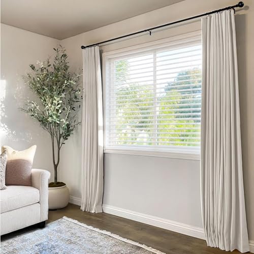 INOVADAY 100% Black Out Curtains 90 Inch Long Blackout Curtains for Bedroom - color: Beige, size: 50"W x 90"L (Pack of 2)