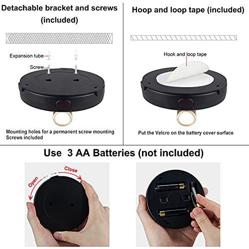 Spotlight Battery Operated, Wireless LED Puck Light - color: Black Gold