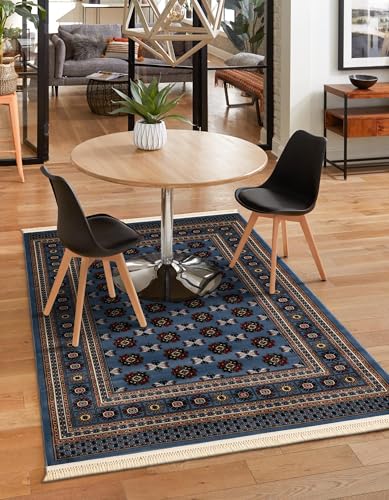 Rugs.com Bokhara Collection Rug – 2x3 Blue Medium-Pile Rug Perfect for Entryways, Kitchens, Breakfast Nooks, Accent Pieces - color: Blue, size: 2' x 3'