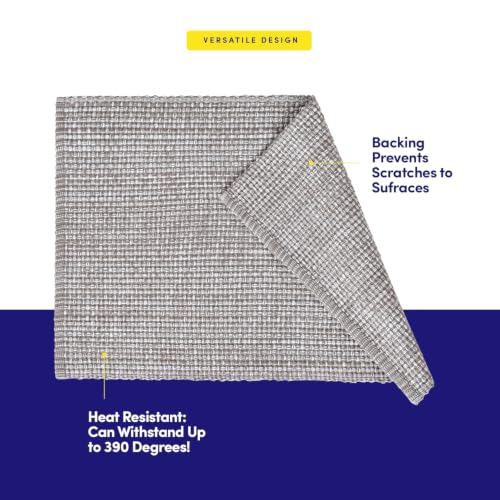 Sweet Home Collection 100% Cotton Placemats for Dining Room Rectangle Two Tone Woven Fabric 13" x 19" Soft Durable Table Mat Set, Set of 4, Gray - color: Gray, size: Rectangle 13" x 19"