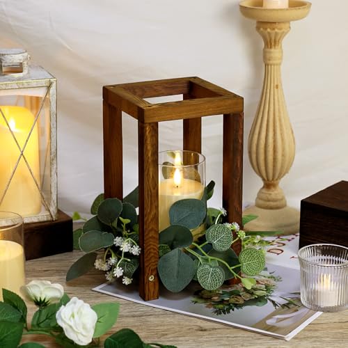 36 Pcs Wooden Lantern Centerpiece - Wedding Lantern - color: Green, size: 12 Sets