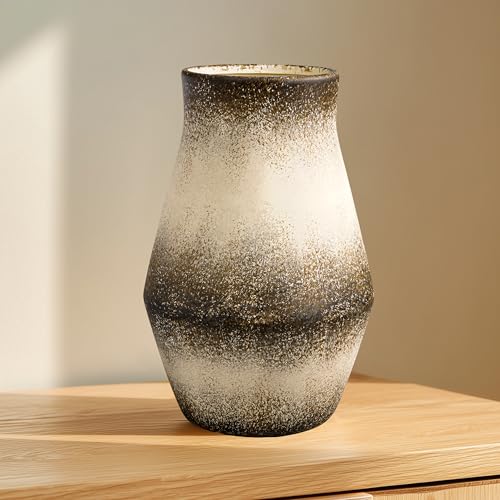 Rustic Ceramic Vase, 11 Inch Tall - color: Dark Brown, size: 11 inch