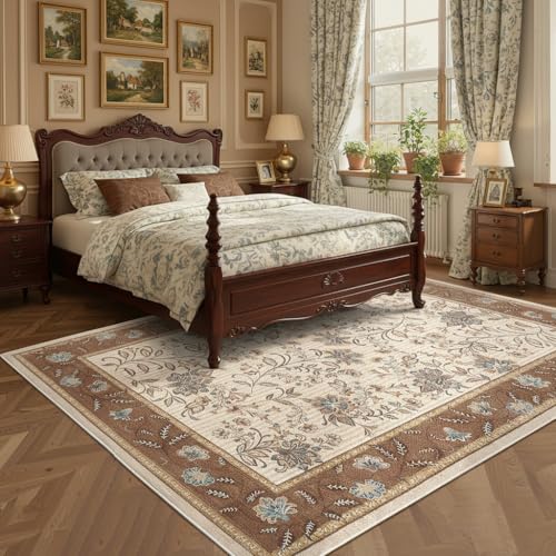 GarveeHome 10x13 Large Living Room Rug Brown Washable Area Rug Non Slip - color: Brown, size: 10' x 13' (Rectangular)
